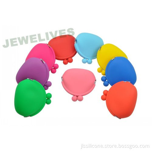 Girls Candy Color Silicone Coin Purse Rubber Wallet Bag Case Pouch